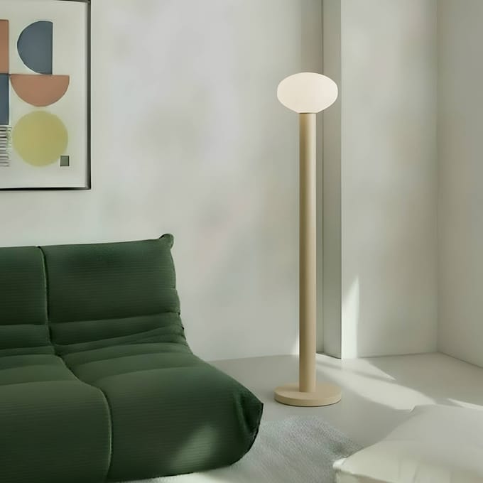 ALDEX Vloerlamp Flo, beige, hoogte 138 cm, 1-lamp, glas