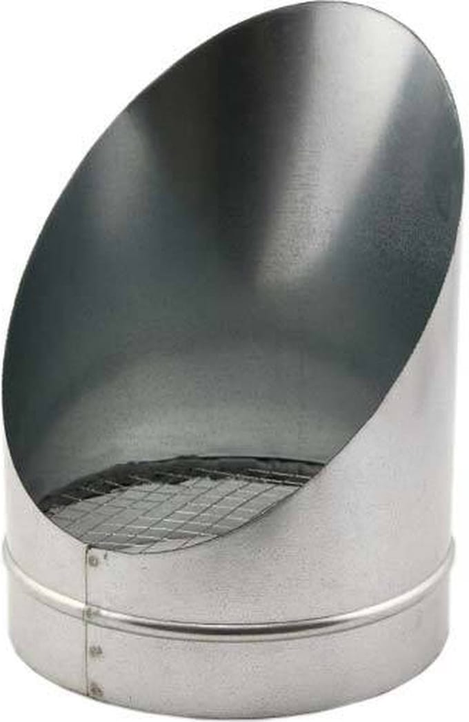 Buisrooster 45 graden met gaas diameter: 200 mm
