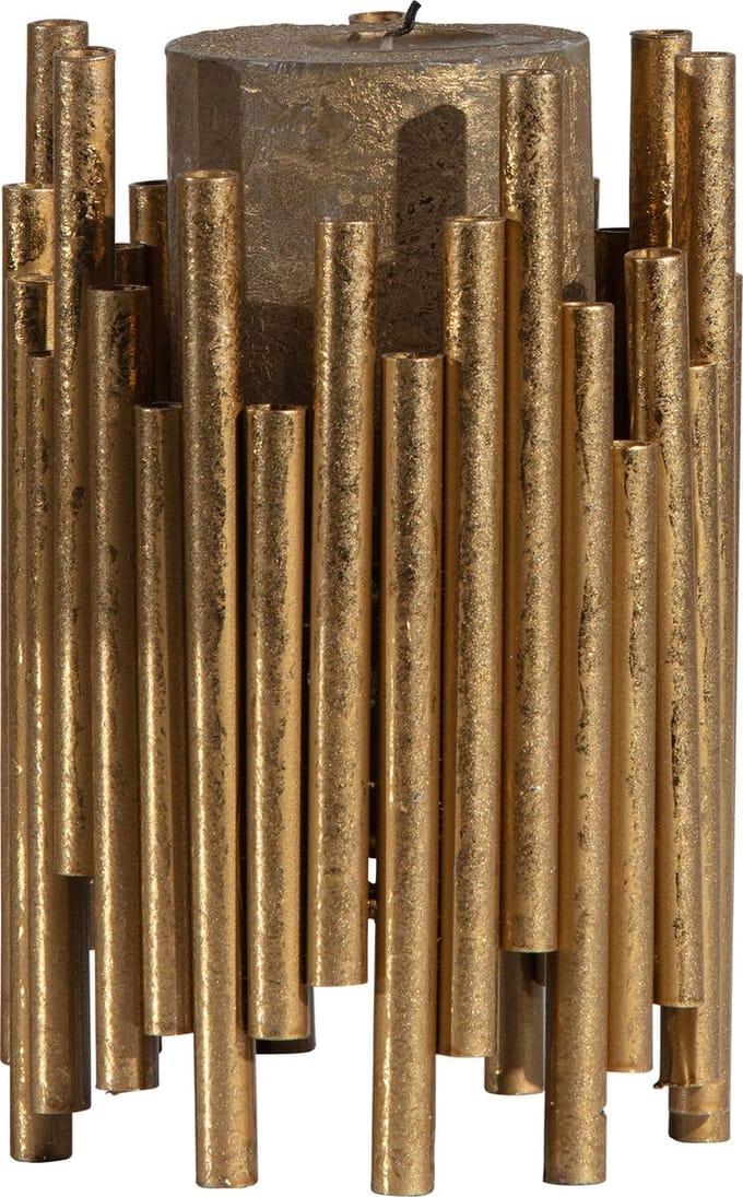 BePureHome Waxinehouder Uneven - Metaal - Antique Brass - 18x12x12