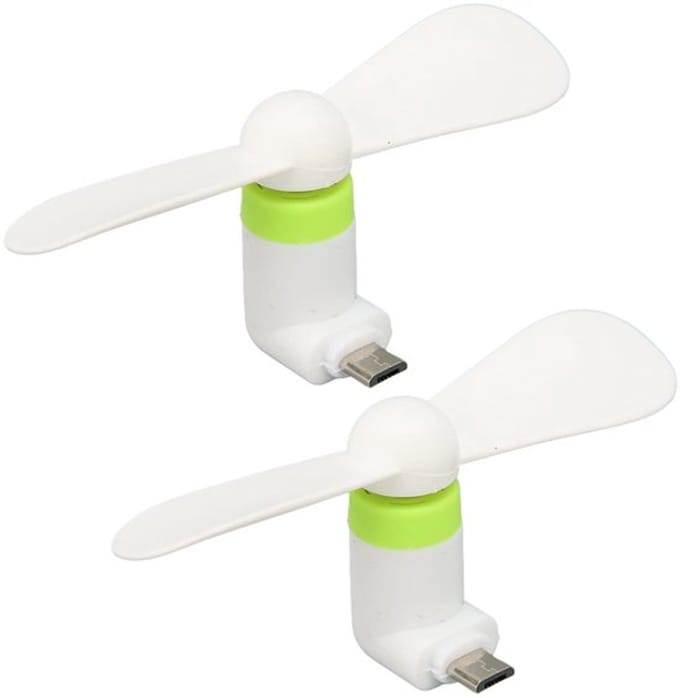 Allecto - Mini Mobiele Telefoon Ventilator - Compact en Handig - Wit