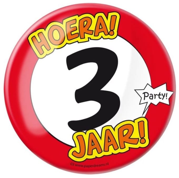 Paperdreams - Button XL - 3 Jaar