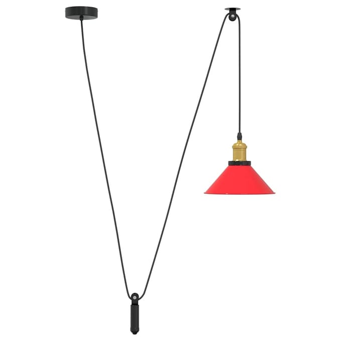 vidaXL Hanglamp in hoogte verstelbaar E27 Ø22 cm metaal glanzend rood
