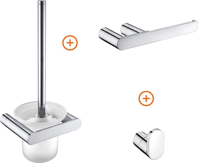 Toilet accessoires set chroom ovaal