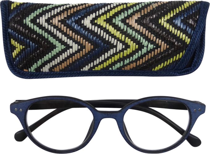 Lilly&June Leesbril Brushed Blauw +3 - Met Bijpassend Etui