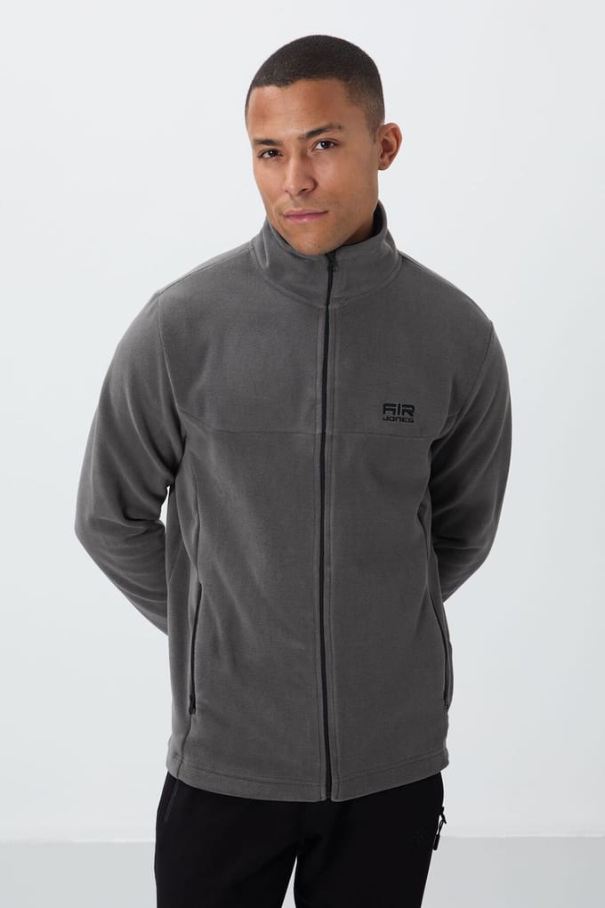 Heren Pluche Rits-Frontrits Sweater