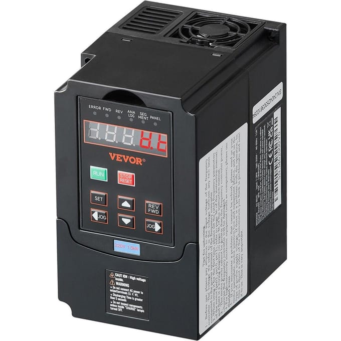 VFD 2PK, 1,5KW, 7,5Amp 220V 1 of 3-fase Ingang naar 3-fase Uitgang 0-400Hz