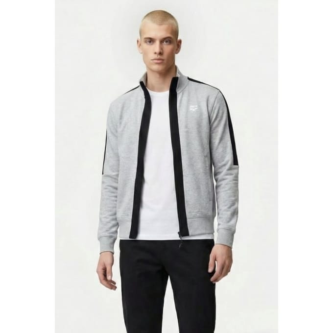 Arena Man Tracktop Light Grey Melange Größe: S | Sportjacken Outlet | Herren | Grau