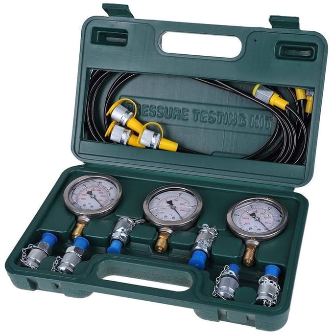 Hydraulische Drukmeter Set voor Graafmachines met Testslang en Koppeling voor Precisie Drukmetingen in Bouwmachines