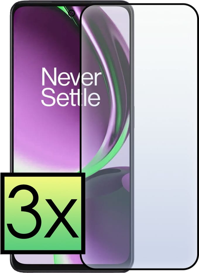 Screenprotector - 3 Stuks - Geschikt voor OnePlus Nord CE 3 Lite - Full Cover - Beschermglas - Gehard Glas - Tempered Glass - Screen Protector