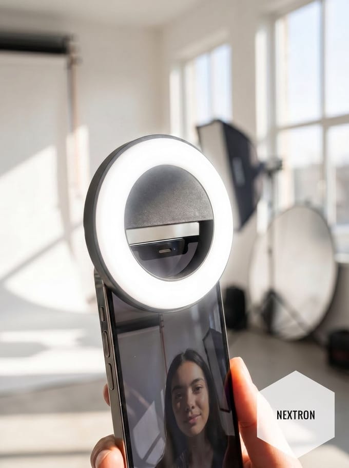 Selfie ring light | Oplaadbaar | 3 standen | Ring lamp | Knipper functie | Wit