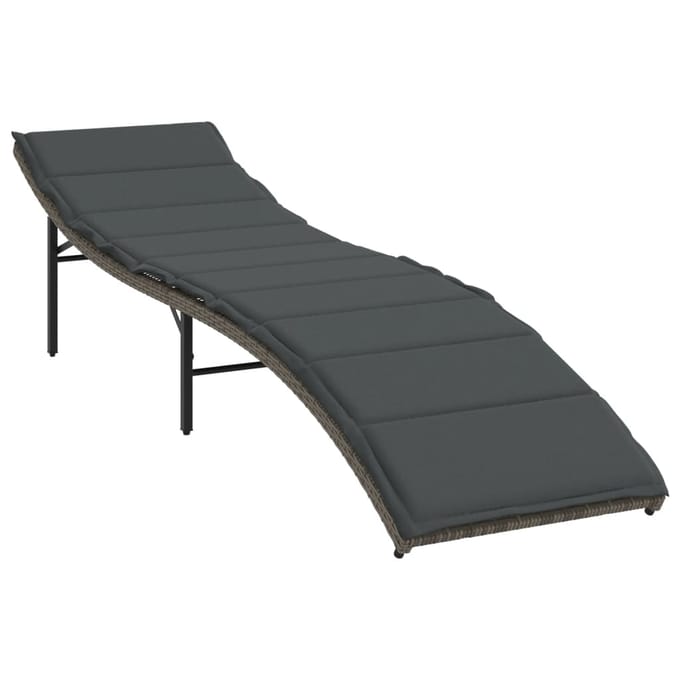 vidaXL - Ligbedden - 2 - st - met - kussens - poly - rattan - lichtgrijs