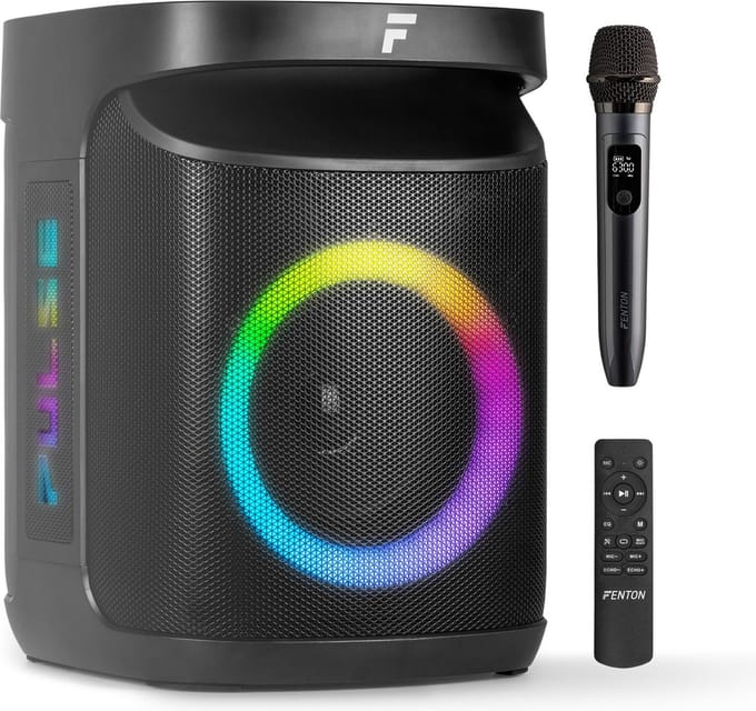 Partybox - Fenton Pulse65 - Speaker Bluetooth - Party speaker met microfoon en accu - spatwaterdicht