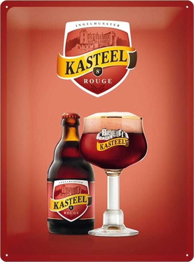 Ingelmunster Kasteel Rouge Metalen wandbord in reliëf 30 x 40 cm
