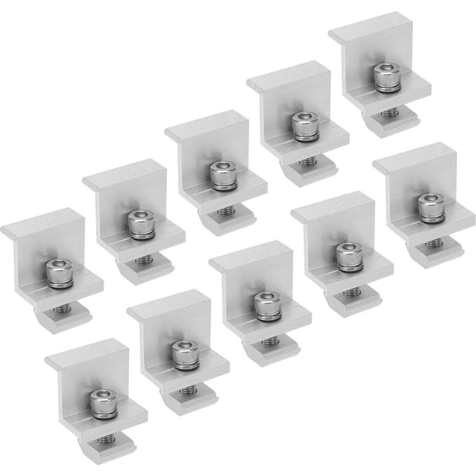 10 STUKS Zonnepaneelmontage Z Beugel Aluminiumlegering Persblok PV Paneel Rail Einde Aardingsklemmen 30mm white