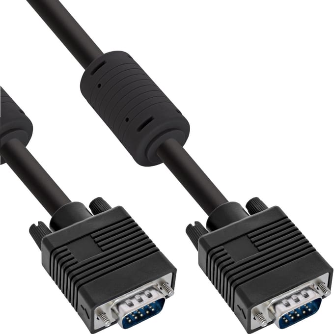 InLine® S-VGA kabel, 15-pins HD male / male, zwart, 2m