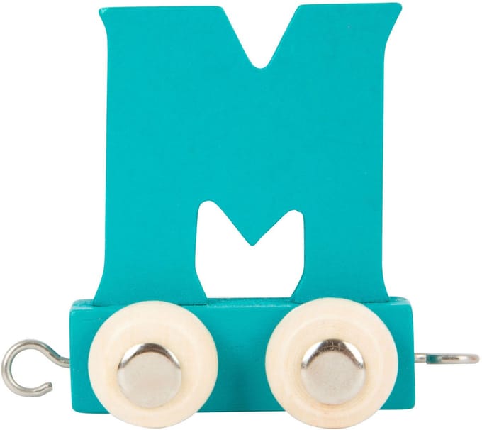Small Foot - Houten Lettertrein Blauw - M - 12 stuks