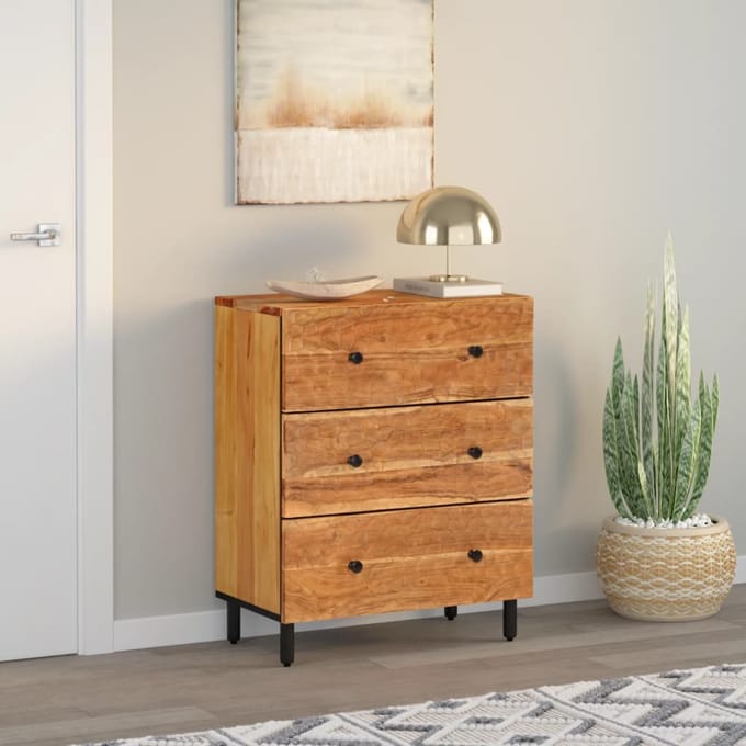 vidaXL - Bijzetkast - 60x33x75 - cm - massief - acaciahout