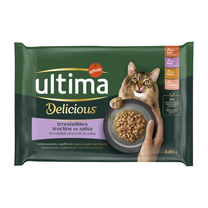 Ultima Delicious Adult Sterilised 48 x 85 g - Vleesselectie