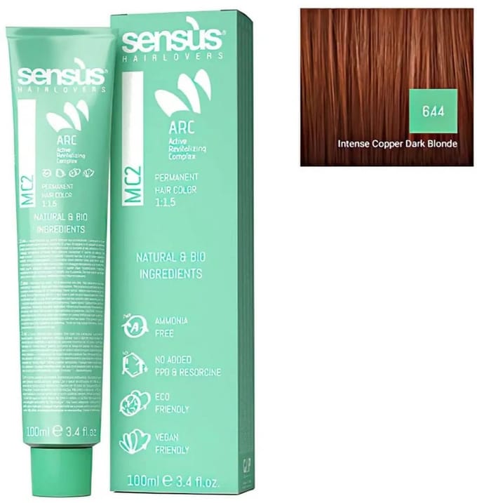 Vegan Hair Dye Sensus MC2 6.44 Intense Copper Dark Blonde 100ml