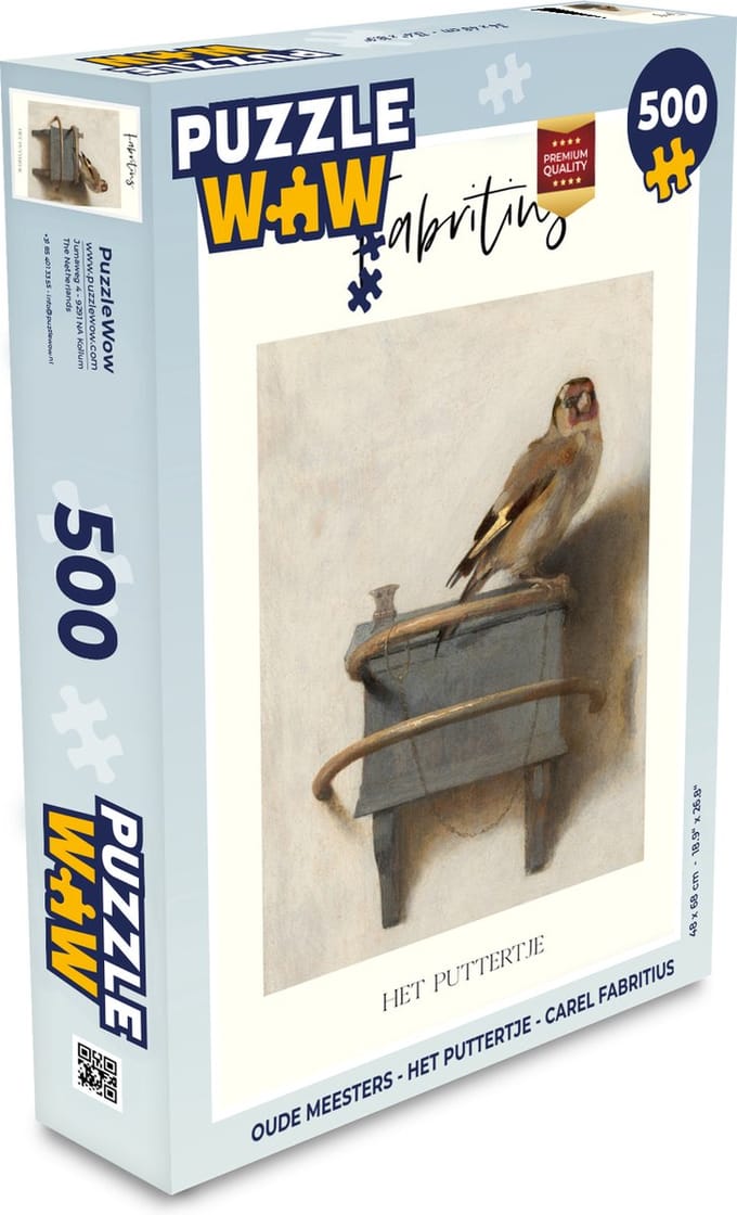 Puzzel Oude meesters - Het puttertje - Carel Fabritius - Legpuzzel - Puzzel 500 stukjes