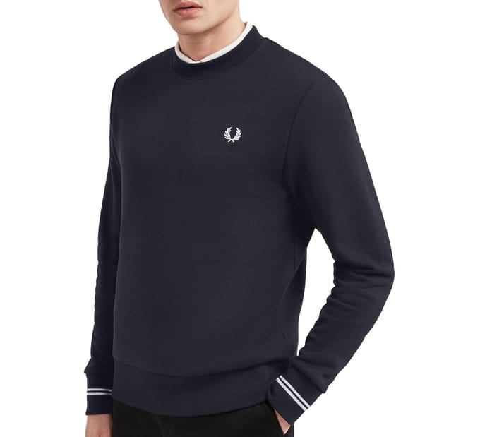 Fred Perry - Crew Neck Sweatshirt - Donkerblauwe Sweater-S