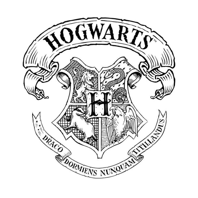 Harry Potter Hogwarts Crest T-shirt - Wit - S