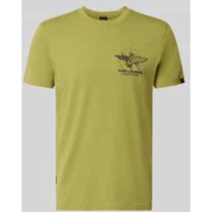 T-shirt met labelprint en ronde hals