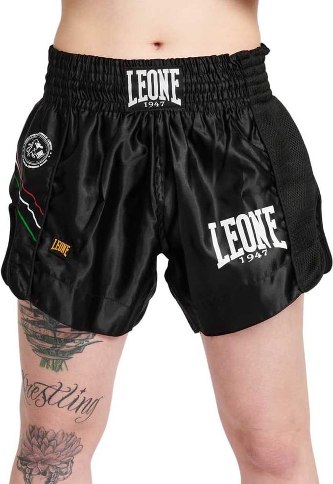 Leone1947 Flag Kickboks-en Muay Thai-shorts Zwart S Vrouw