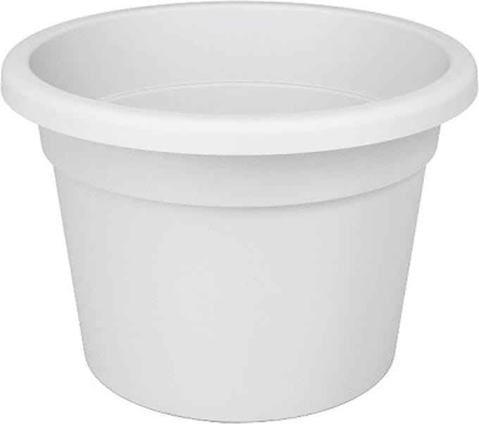 Bloempot Rond Premium 25cm + Bodemgaten WIT Nicoli / 2 STUKS ! /