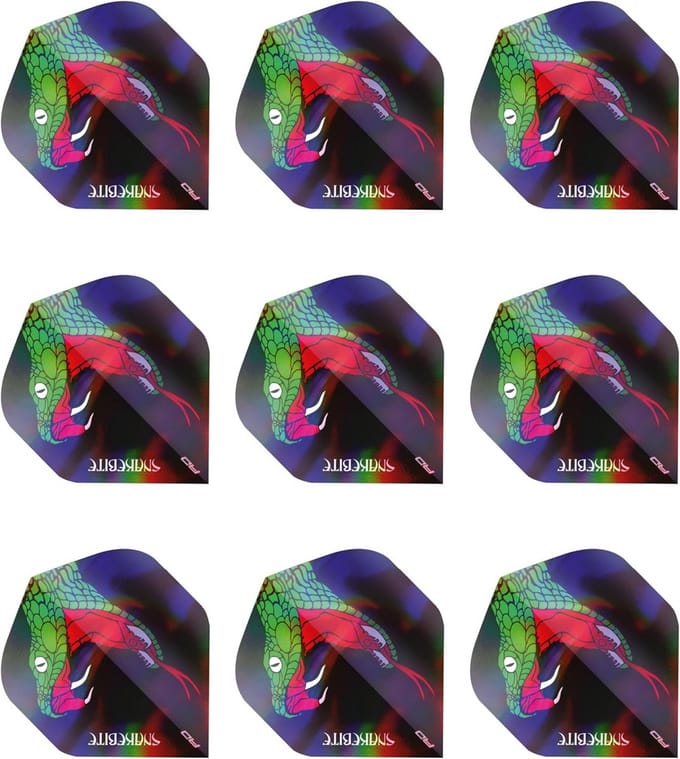 Dart Flights Standaard Vorm Holografisch 75 Micron Dik - Set van 12