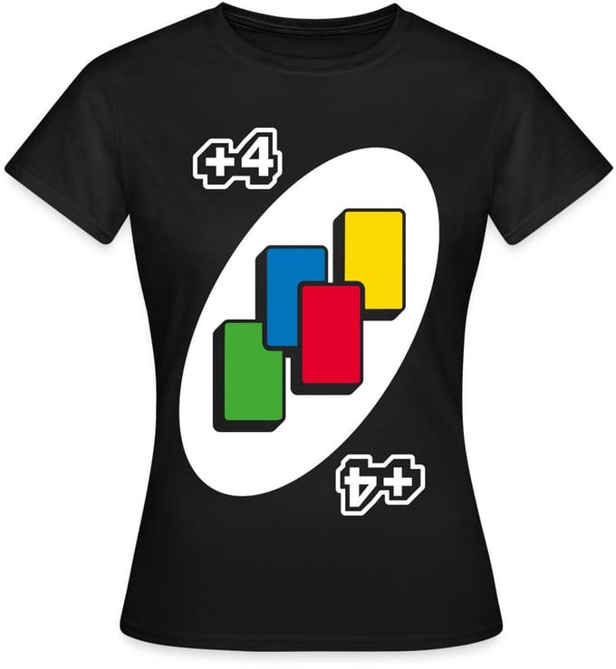 UNO +4 Kaart Kostuum Neem-4 T-Shirt Dames