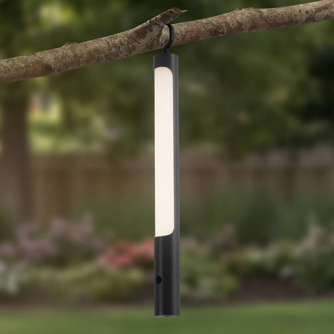 Lindby LED oplaadbaar licht Kompis, antraciet, dimbaar, IP54