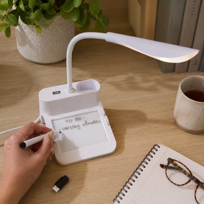 USB bureau lamp - Met schrijfvlak - Oplaadmogelijkheid voor je telefoon