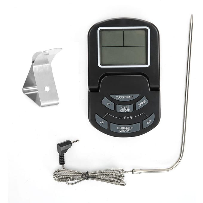 Home Keuken Programmeerbare Digitale Kook Voedsel Thermometer Timer Tool met Sonde black