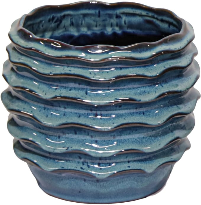 Pot golf boheme d23h17cm blauw