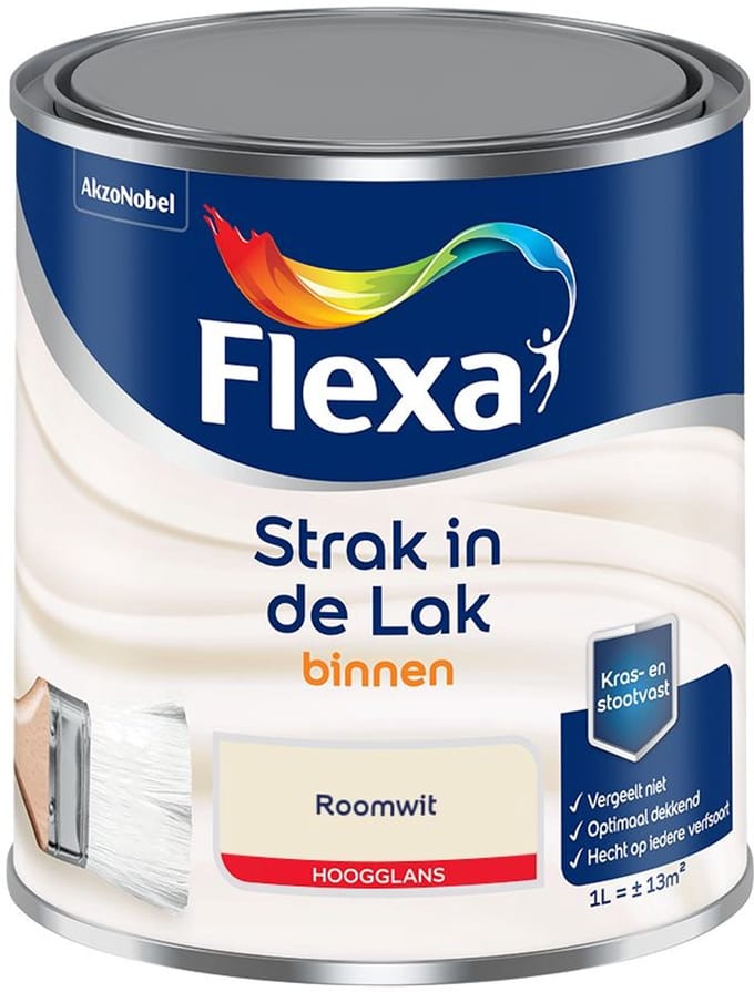 Flexa - Strak In De Lak Binnenlak Hoogglans - Roomwit - Mengverf - 1 L