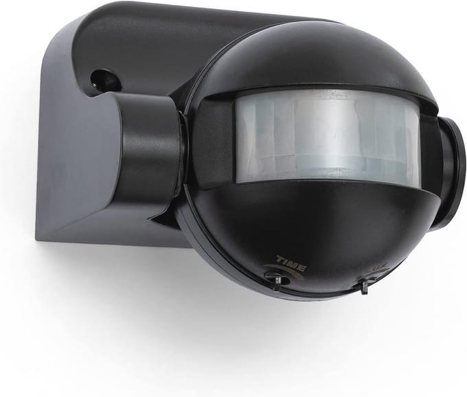 Compacte Bewegingsmelder IP44 Zwart voor Buitenverlichting