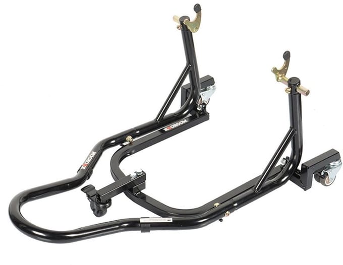 KOOROOM Paddockstand - Achterwiel Mobiel Op 360° - 25-35 cm - Max. 200 kg - Zwart