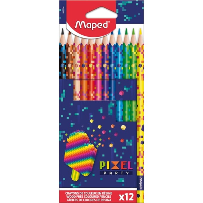 Buntstift Maped Pixel Party Set mit 12 Farben