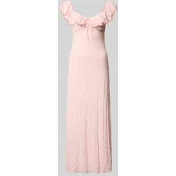 midi-jurk met kant en strikdetail