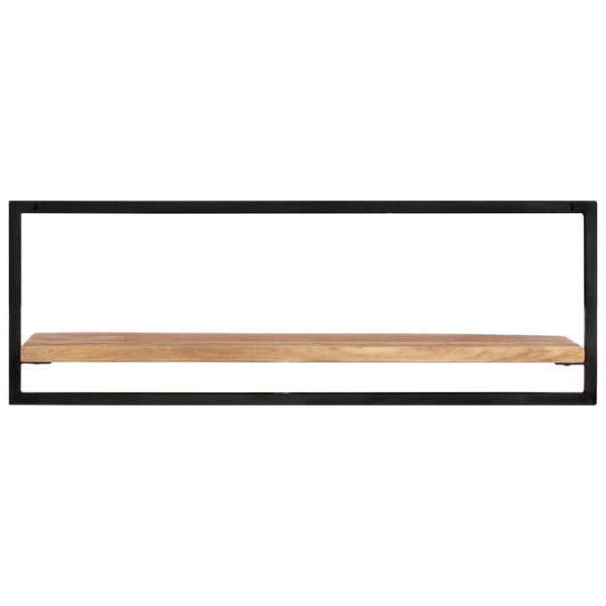 vidaXL - Wandschappen - 2 - st - 100x24x35 - cm - massief - acaciahout - en - staal