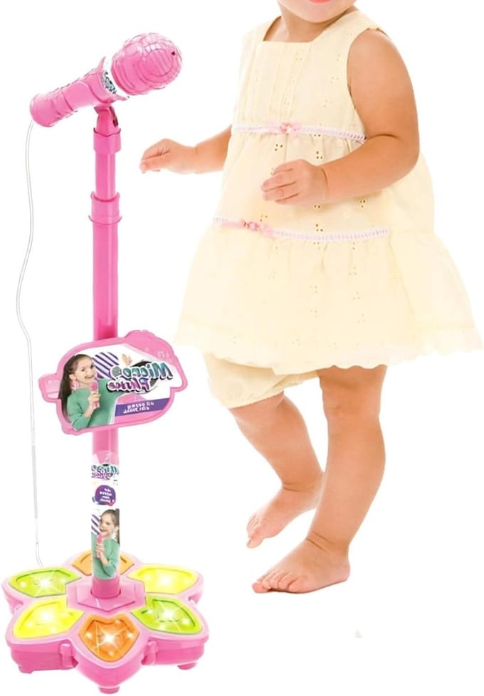Speelgoed Microfoon - Kinder Microfoon - Muziek Maken - Draadloze Koppeling - 6 x 21.5 cm - Roze