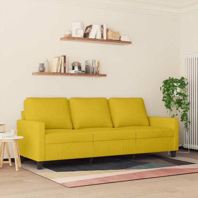 vidaXL - Driezitsbank - 180 - cm - fluweel - geel