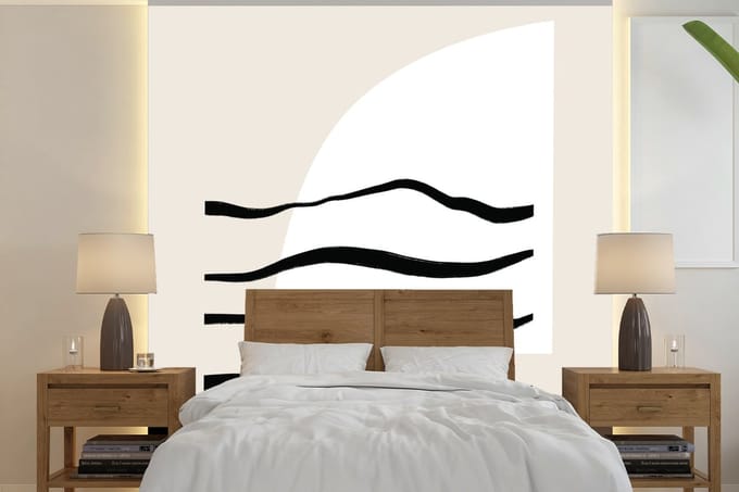 Behang - Fotobehang Abstract - Lijn - Pastel - Breedte 220 cm x hoogte 220 cm
