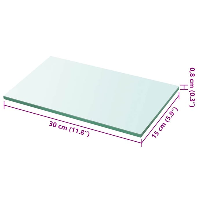 vidaXL - Wandschap - transparant - 30x15 - cm - glas