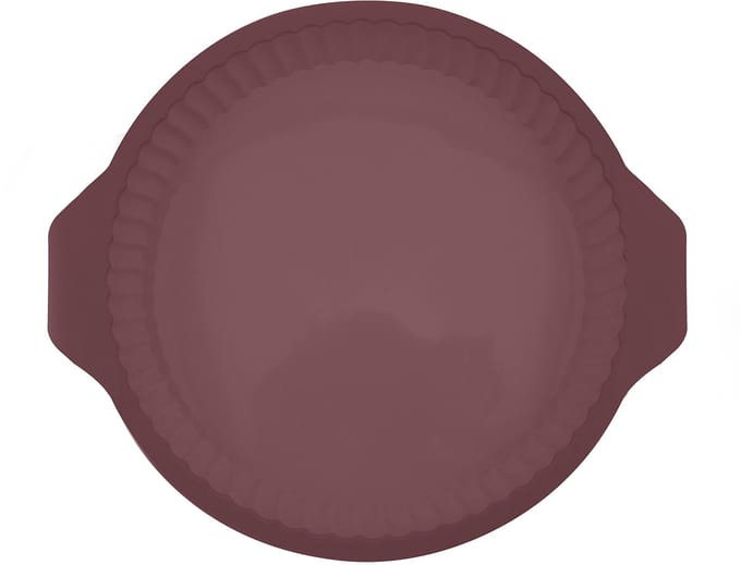 Point-Virgule ronde geribde quichevorm uit platinum silicone Vintage Maroon 24cm