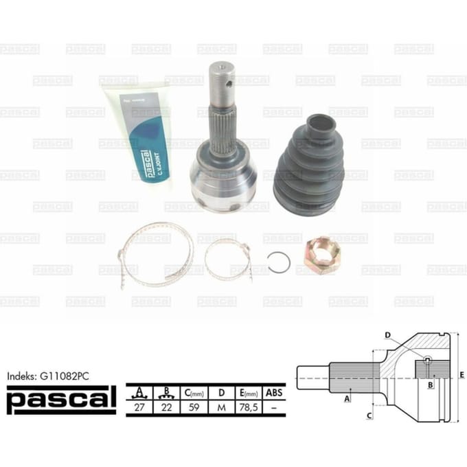 Homokineet reparatie set, aandrijfas PASCAL G11082PC