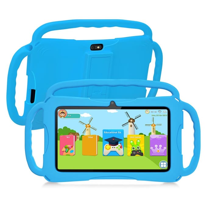 BDF 7 Inch 4GB+64GB Android13 Kinderen Tablet PC Computer With Accessories blauw