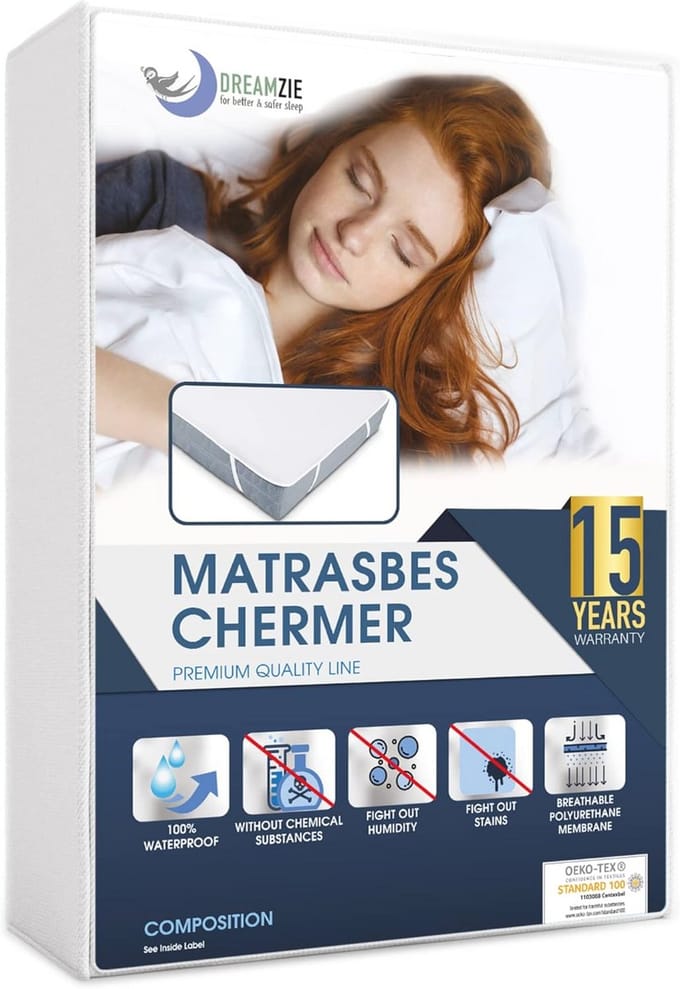 Waterdichte Matrasbeschermer 90 x 190 cm - Ademend en Elastische Hoeken
