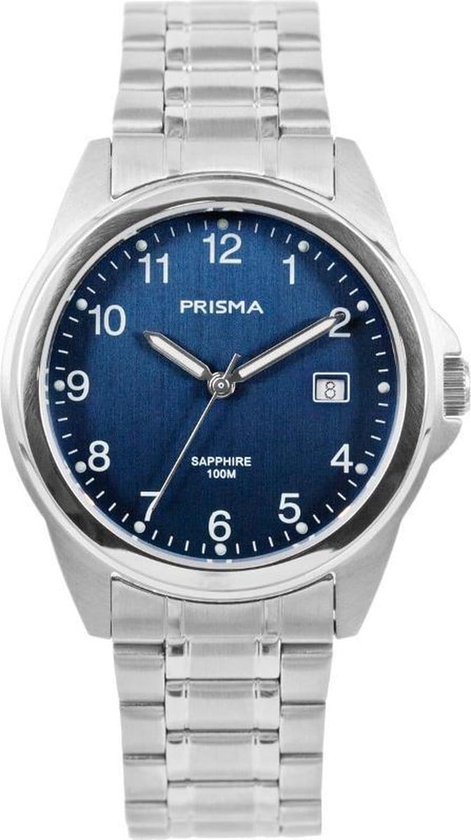 Prisma Horloge P.1854 Heren Edelstaal Saffier 10 ATM